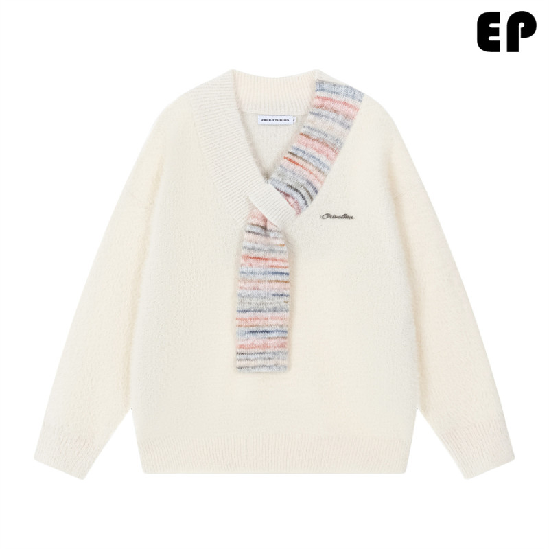 Women Knitted Sweater Pullover Pullover Cardigan Ripped Top