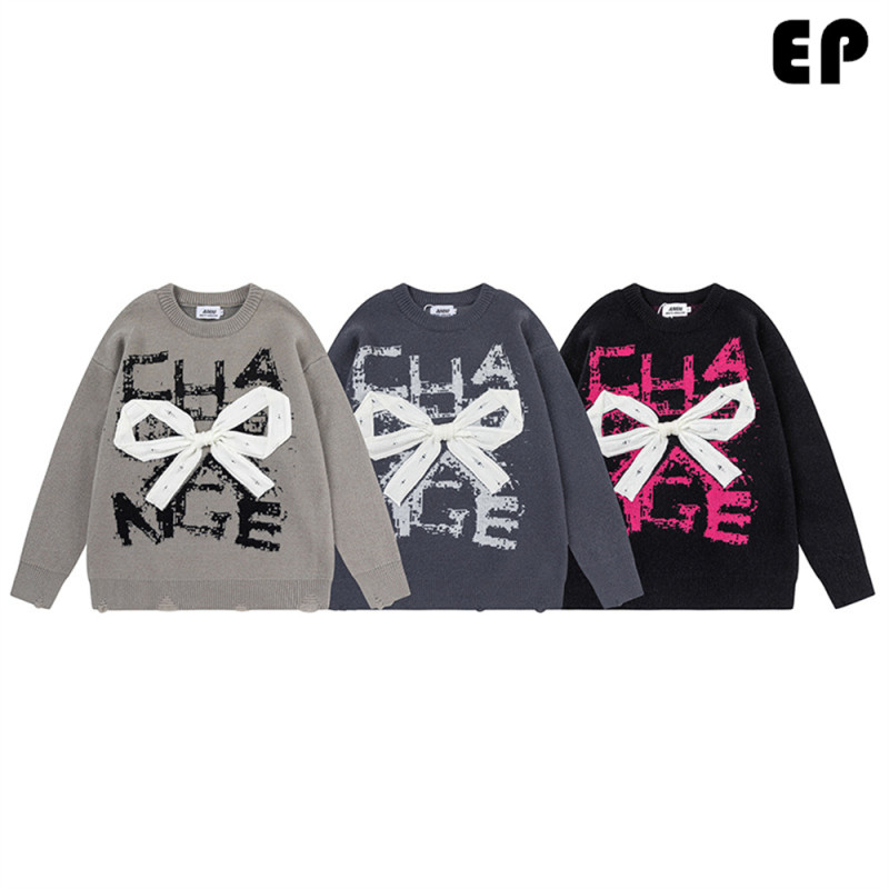 Women Knitted Sweater Pullover Pullover Cardigan Ripped Top