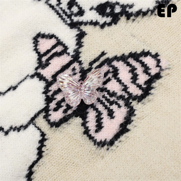 Women Knitted Sweater Pullover Pullover Cardigan Ripped Top