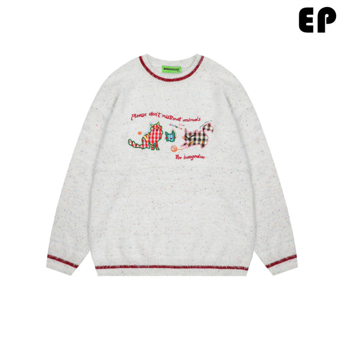 Women Knitted Sweater Pullover Pullover Cardigan Ripped Top