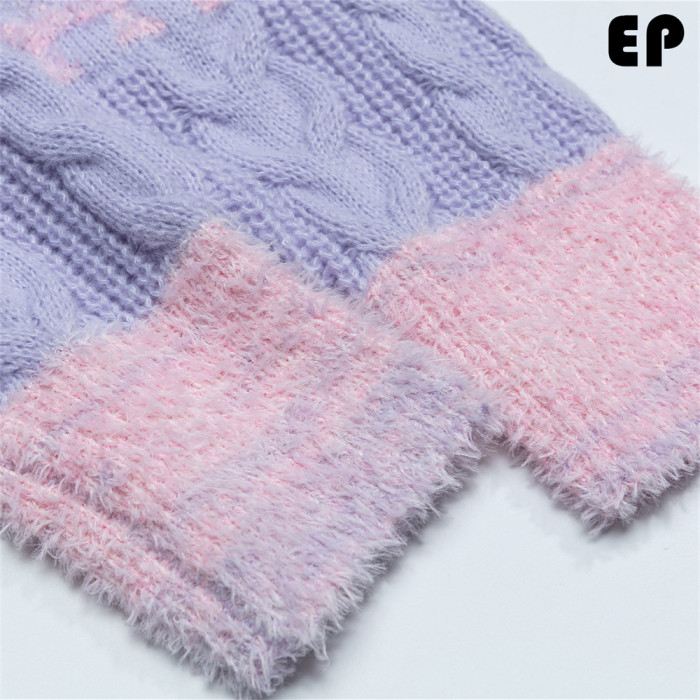 Women Knitted Sweater Pullover Pullover Cardigan Ripped Top