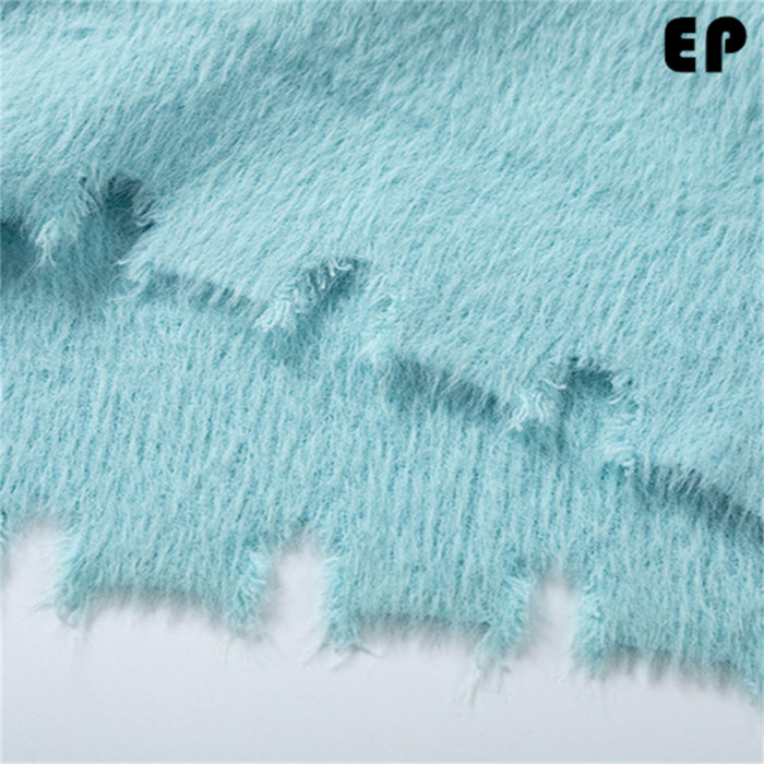 Women Knitted Sweater Pullover Pullover Cardigan Ripped Top