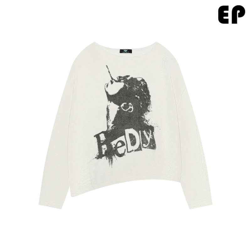 Women Knitted Sweater Pullover Pullover Cardigan Ripped Top