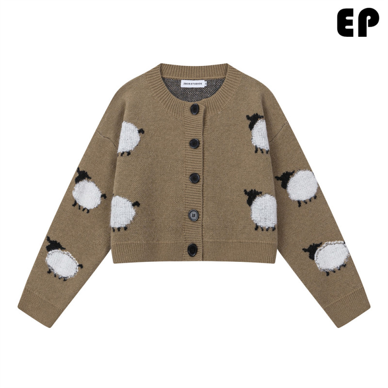 Women Knitted Sweater Pullover Pullover Cardigan Ripped Top