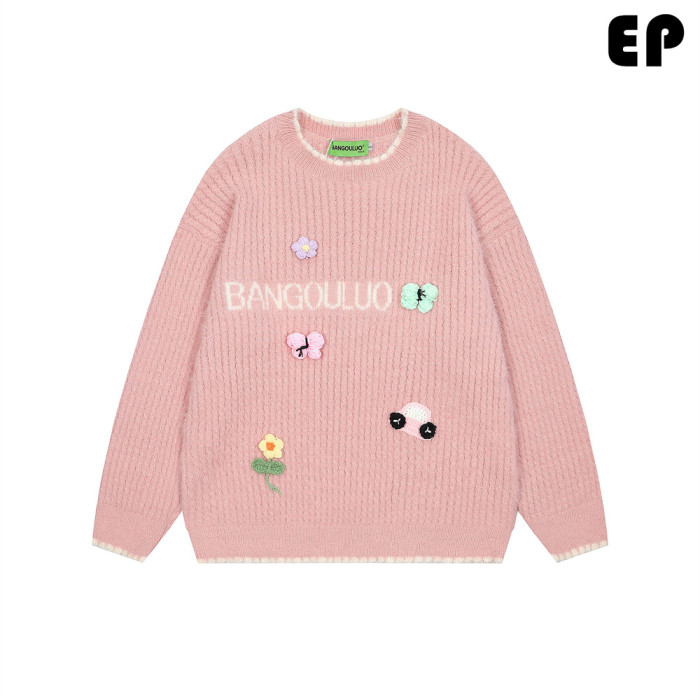 Women Knitted Sweater Pullover Pullover Cardigan Ripped Top