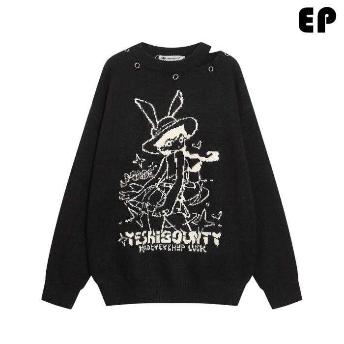 Women Knitted Sweater Pullover Pullover Cardigan Ripped Top