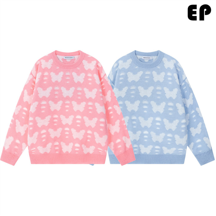 Women Knitted Sweater Pullover Pullover Cardigan Ripped Top