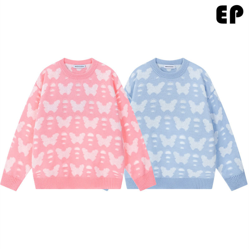 Women Knitted Sweater Pullover Pullover Cardigan Ripped Top