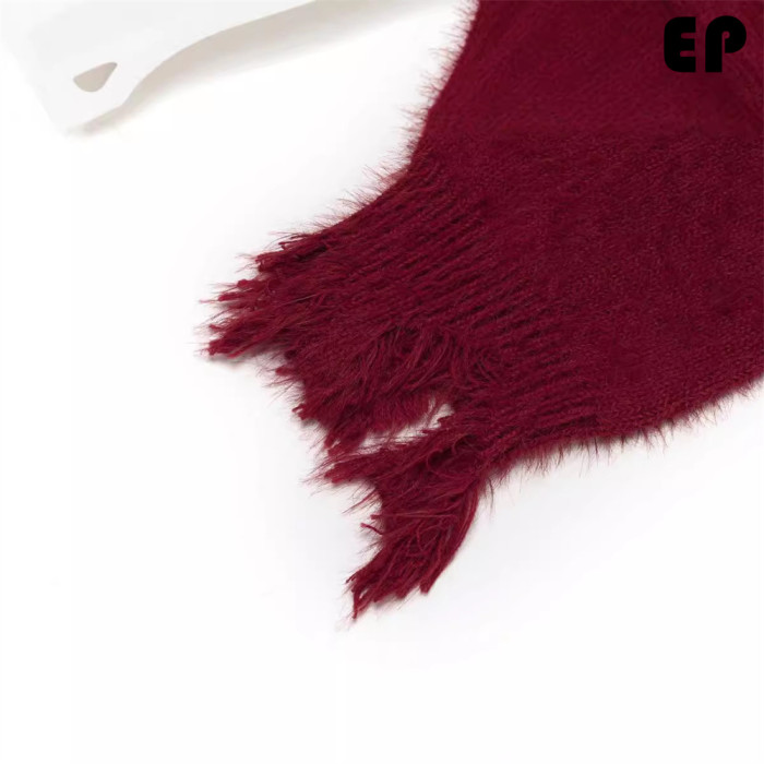 Women Knitted Sweater Pullover Pullover Cardigan Ripped Top