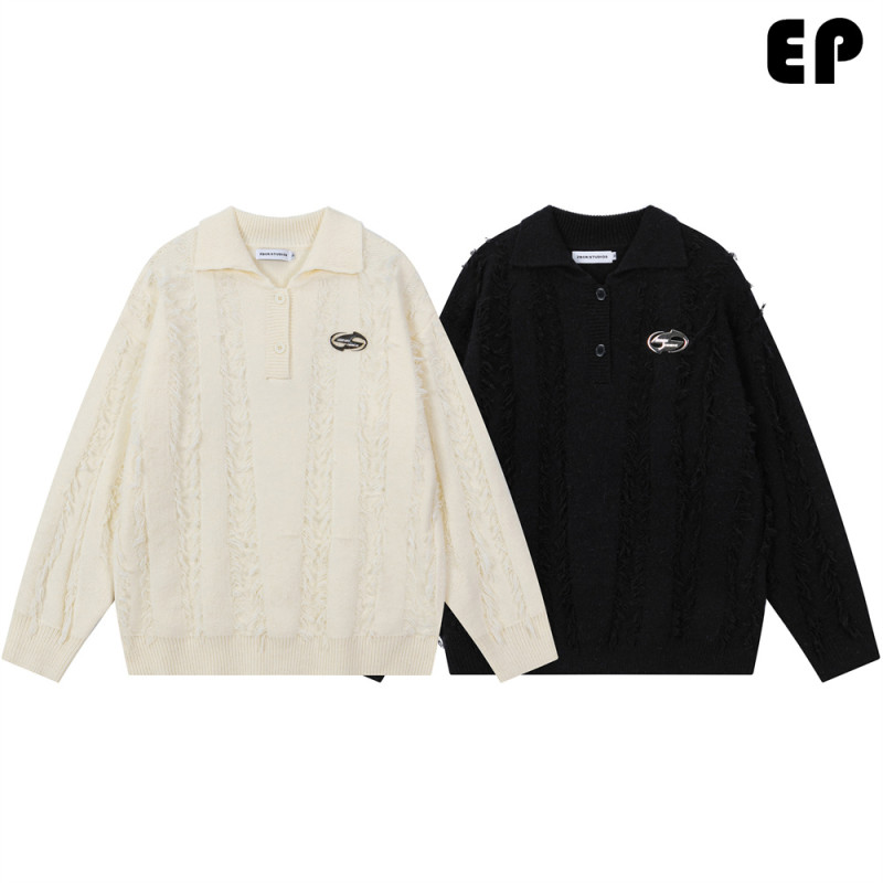 Women Knitted Sweater Pullover Pullover Cardigan Ripped Top