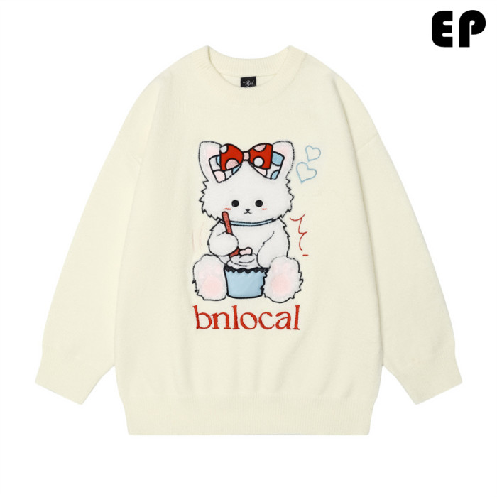 Women Knitted Sweater Pullover Pullover Cardigan Ripped Top