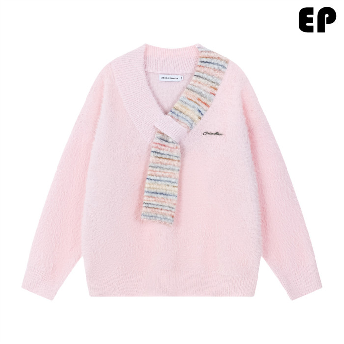 Women Knitted Sweater Pullover Pullover Cardigan Ripped Top