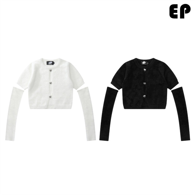 Women Knitted Sweater Pullover Pullover Cardigan Ripped Top