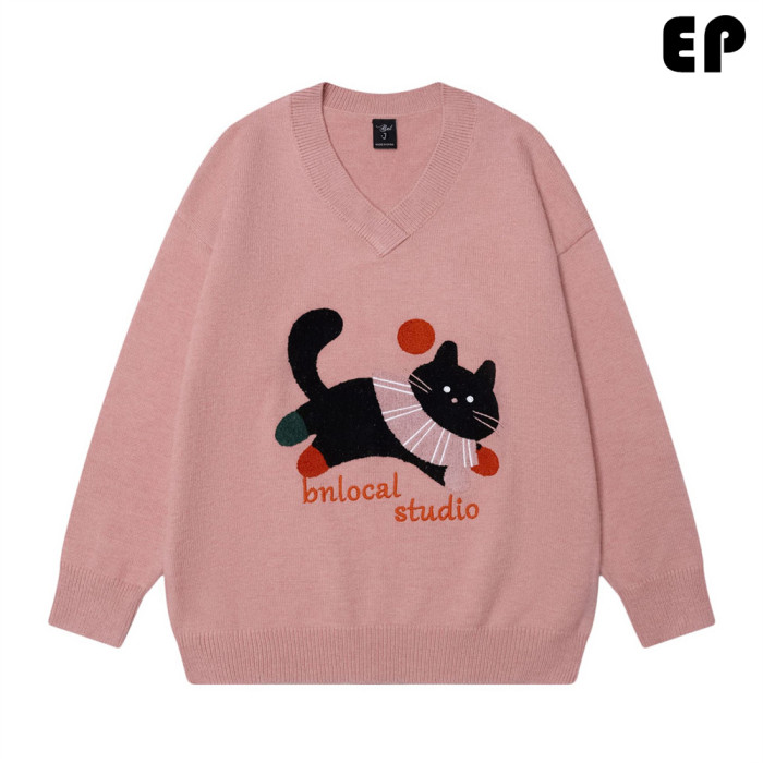 Women Knitted Sweater Pullover Pullover Cardigan Ripped Top