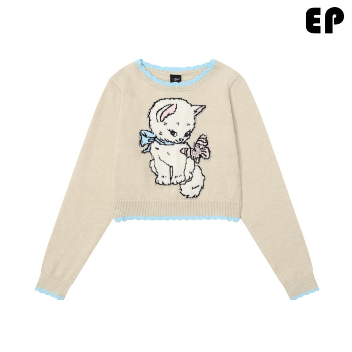 Women Knitted Sweater Pullover Pullover Cardigan Ripped Top