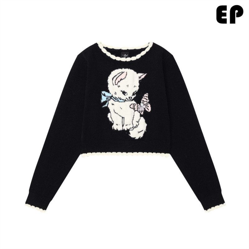 Women Knitted Sweater Pullover Pullover Cardigan Ripped Top