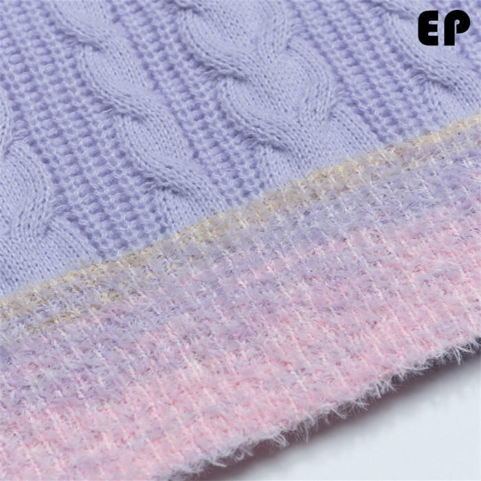 Women Knitted Sweater Pullover Pullover Cardigan Ripped Top