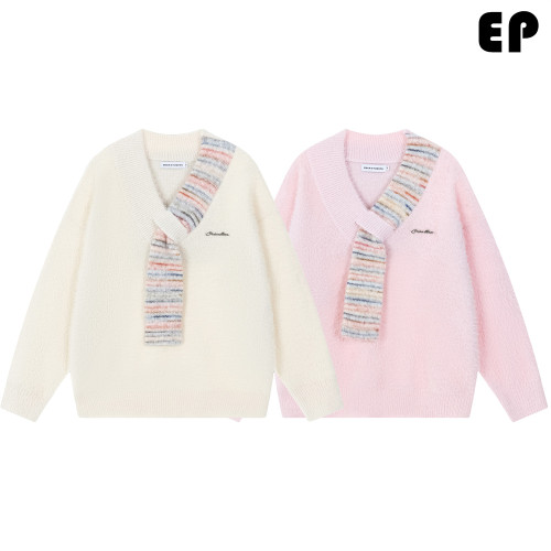 Women Knitted Sweater Pullover Pullover Cardigan Ripped Top