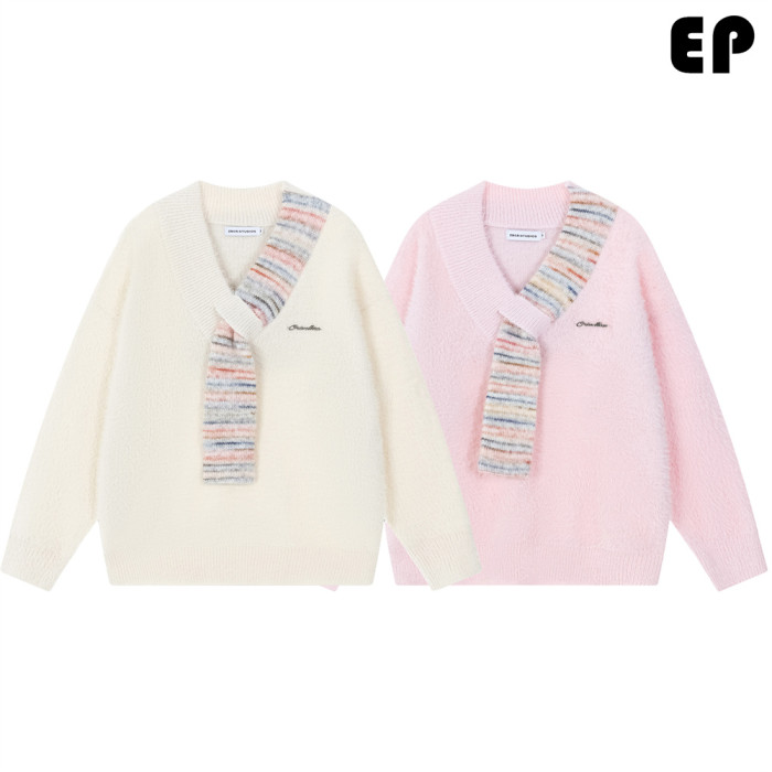 Women Knitted Sweater Pullover Pullover Cardigan Ripped Top