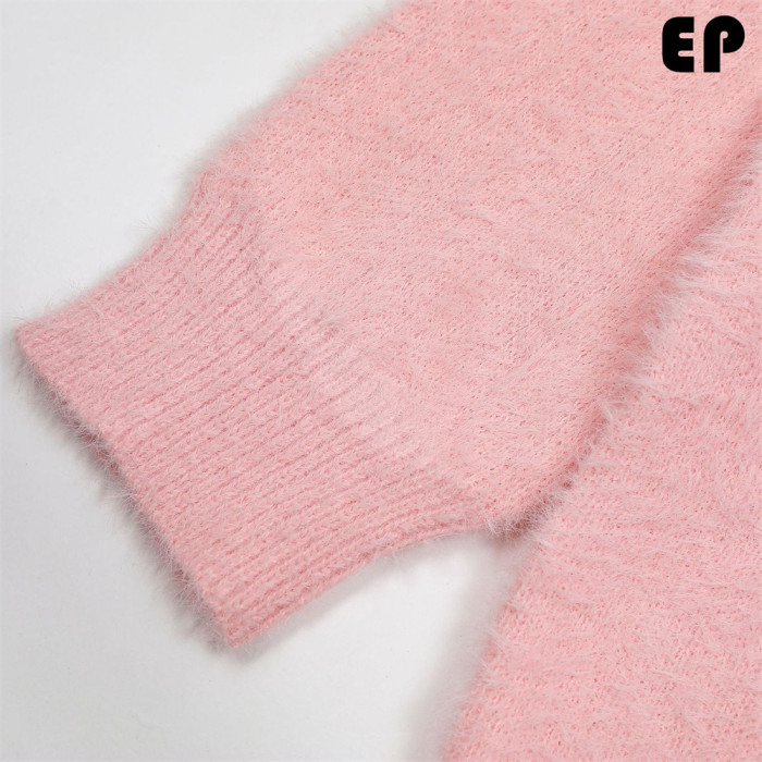 Women Knitted Sweater Pullover Pullover Cardigan Ripped Top