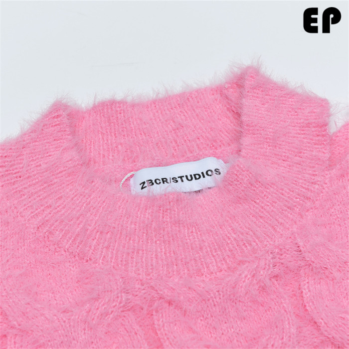 Women Knitted Sweater Pullover Pullover Cardigan Ripped Top