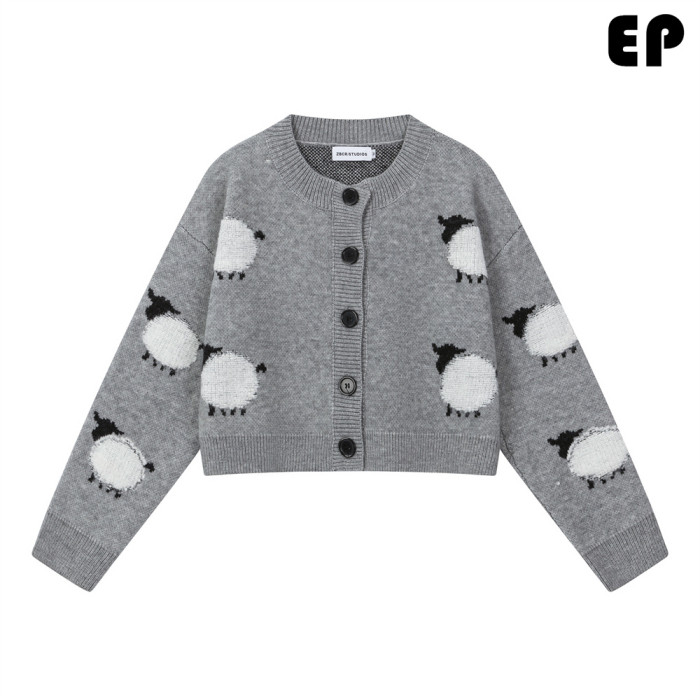 Women Knitted Sweater Pullover Pullover Cardigan Ripped Top