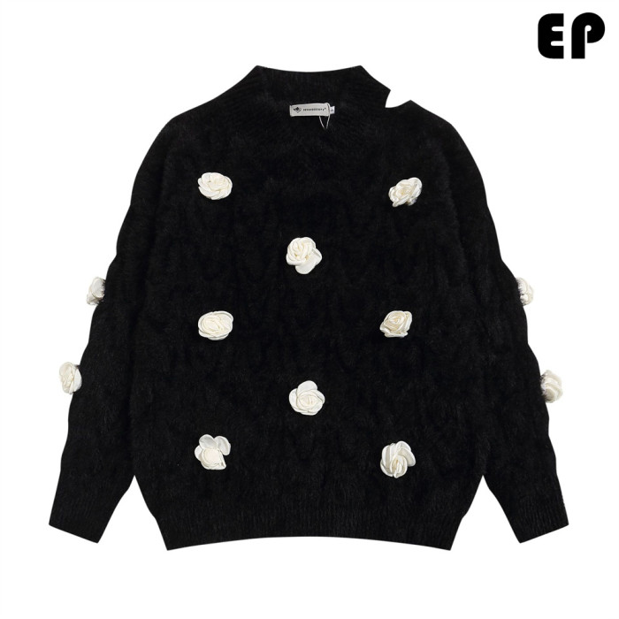 Women Knitted Sweater Pullover Pullover Cardigan Ripped Top