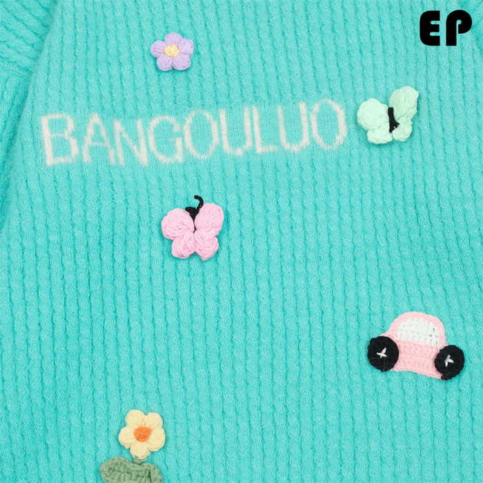 Women Knitted Sweater Pullover Pullover Cardigan Ripped Top