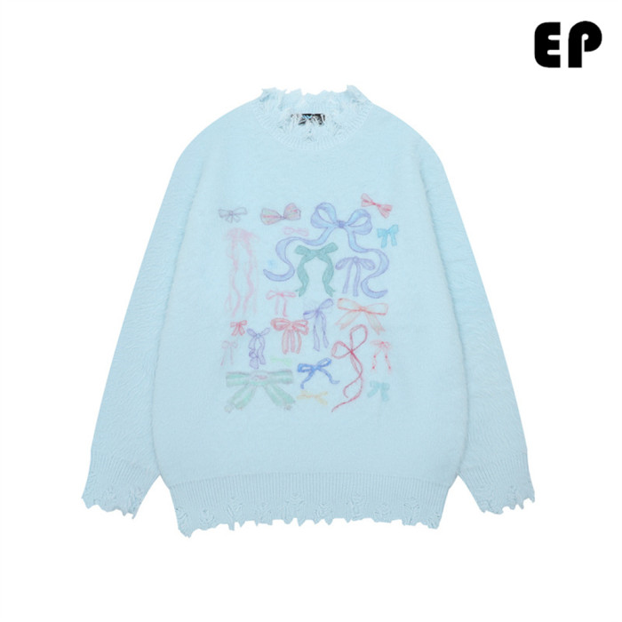 Women Knitted Sweater Pullover Pullover Cardigan Ripped Top