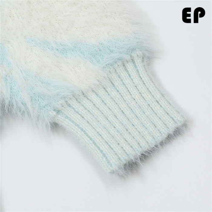 Women Knitted Sweater Pullover Pullover Cardigan Ripped Top