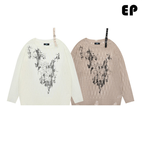 Women Knitted Sweater Pullover Pullover Cardigan Ripped Top