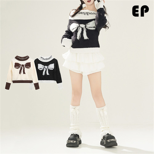 Women Knitted Sweater Pullover Pullover Cardigan Ripped Top