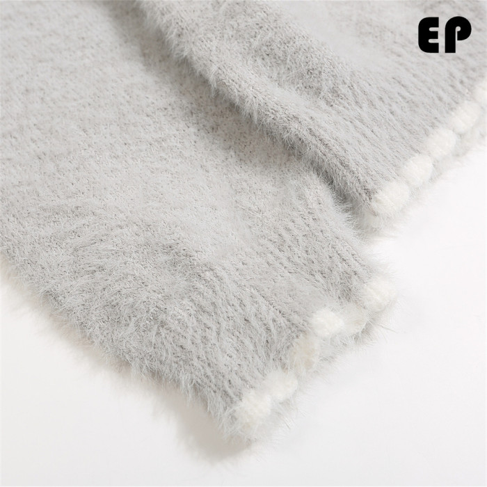 Women Knitted Sweater Pullover Pullover Cardigan Ripped Top