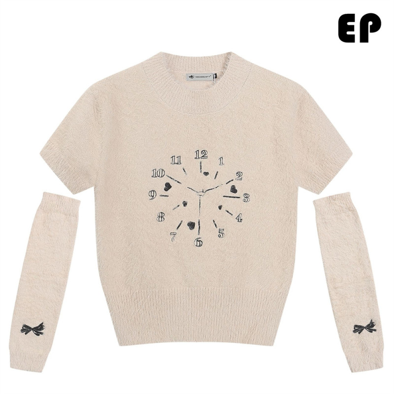 Women Knitted Sweater Pullover Pullover Cardigan Ripped Top