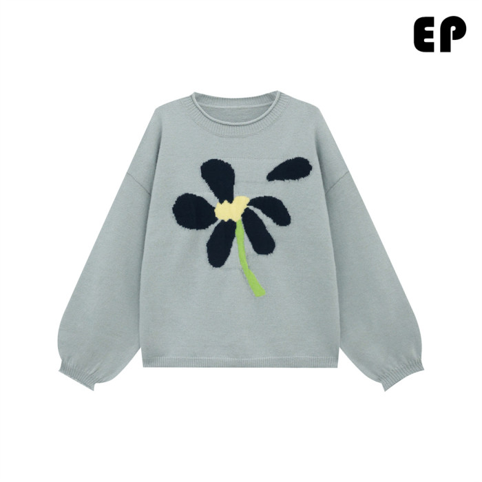 Women Knitted Sweater Pullover Pullover Cardigan Ripped Top