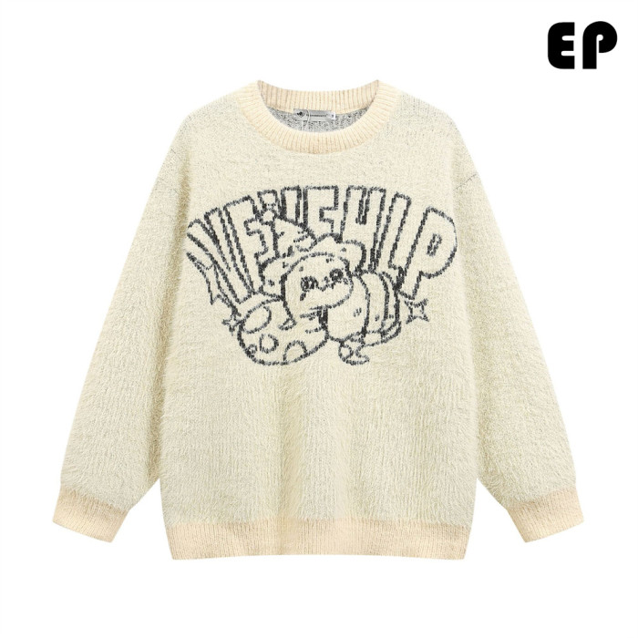 Women Knitted Sweater Pullover Pullover Cardigan Ripped Top