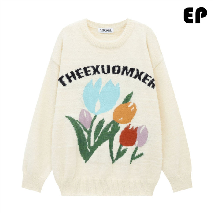 Women Knitted Sweater Pullover Pullover Cardigan Ripped Top