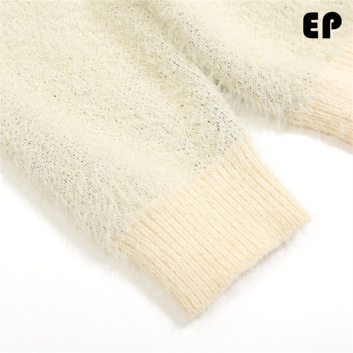 Women Knitted Sweater Pullover Pullover Cardigan Ripped Top