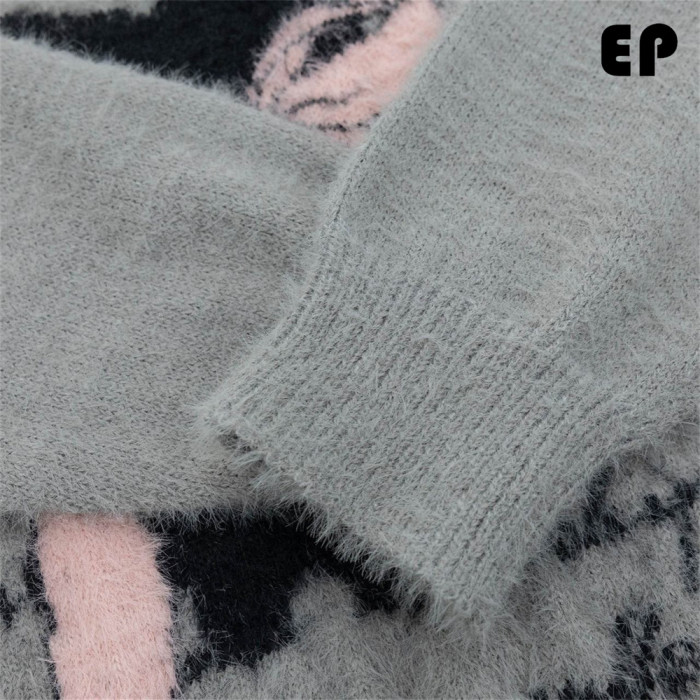 Women Knitted Sweater Pullover Pullover Cardigan Ripped Top