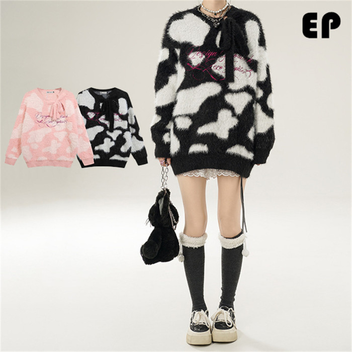 Women Knitted Sweater Pullover Pullover Cardigan Ripped Top