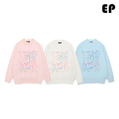 Women Knitted Sweater Pullover Pullover Cardigan Ripped Top