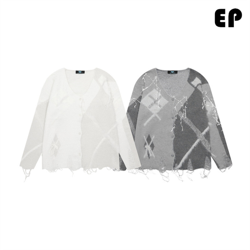 Women Knitted Sweater Pullover Pullover Cardigan Ripped Top