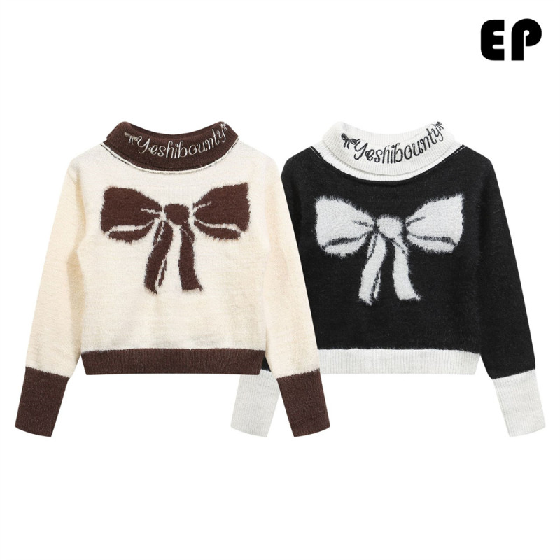 Women Knitted Sweater Pullover Pullover Cardigan Ripped Top