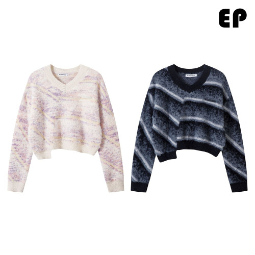 Women Knitted Sweater Pullover Pullover Cardigan Ripped Top