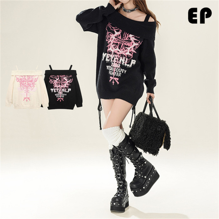 Women Knitted Sweater Pullover Pullover Cardigan Ripped Top