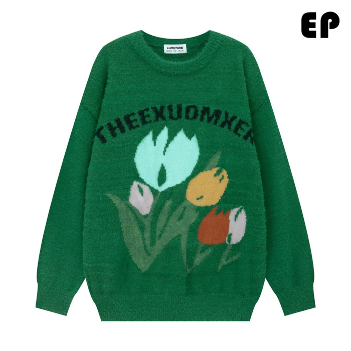 Women Knitted Sweater Pullover Pullover Cardigan Ripped Top