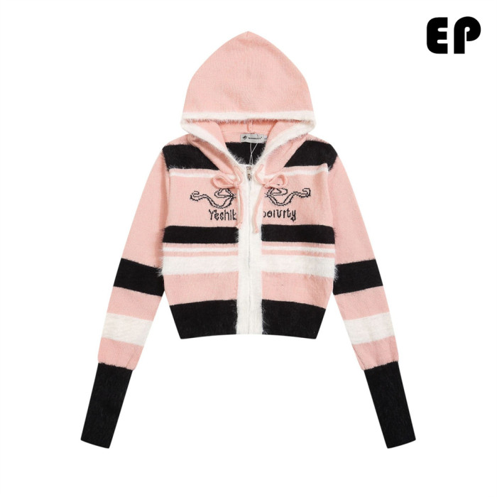 Women Knitted Sweater Pullover Pullover Cardigan Ripped Top