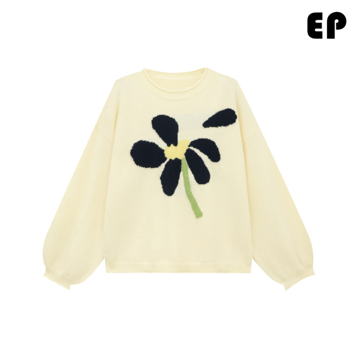 Women Knitted Sweater Pullover Pullover Cardigan Ripped Top