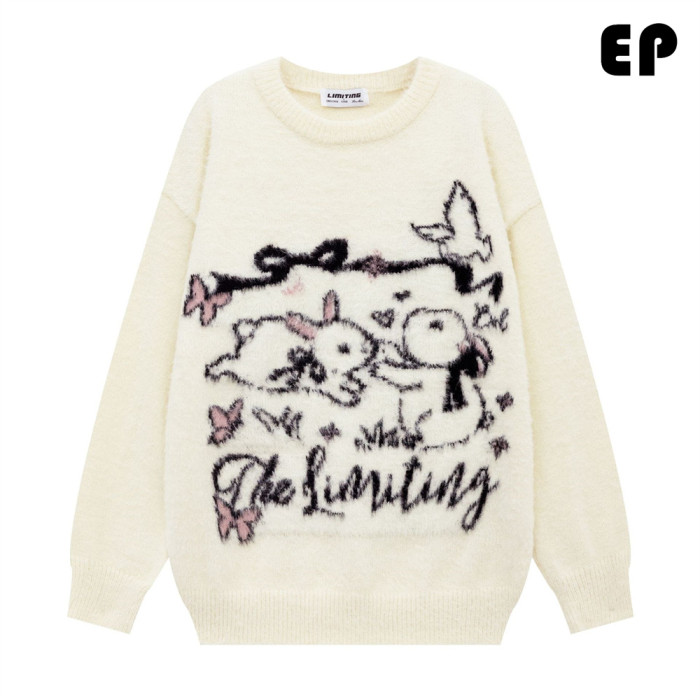 Women Knitted Sweater Pullover Pullover Cardigan Ripped Top