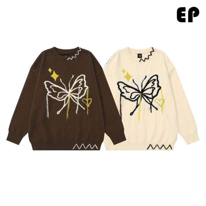 Women Knitted Sweater Pullover Pullover Cardigan Ripped Top